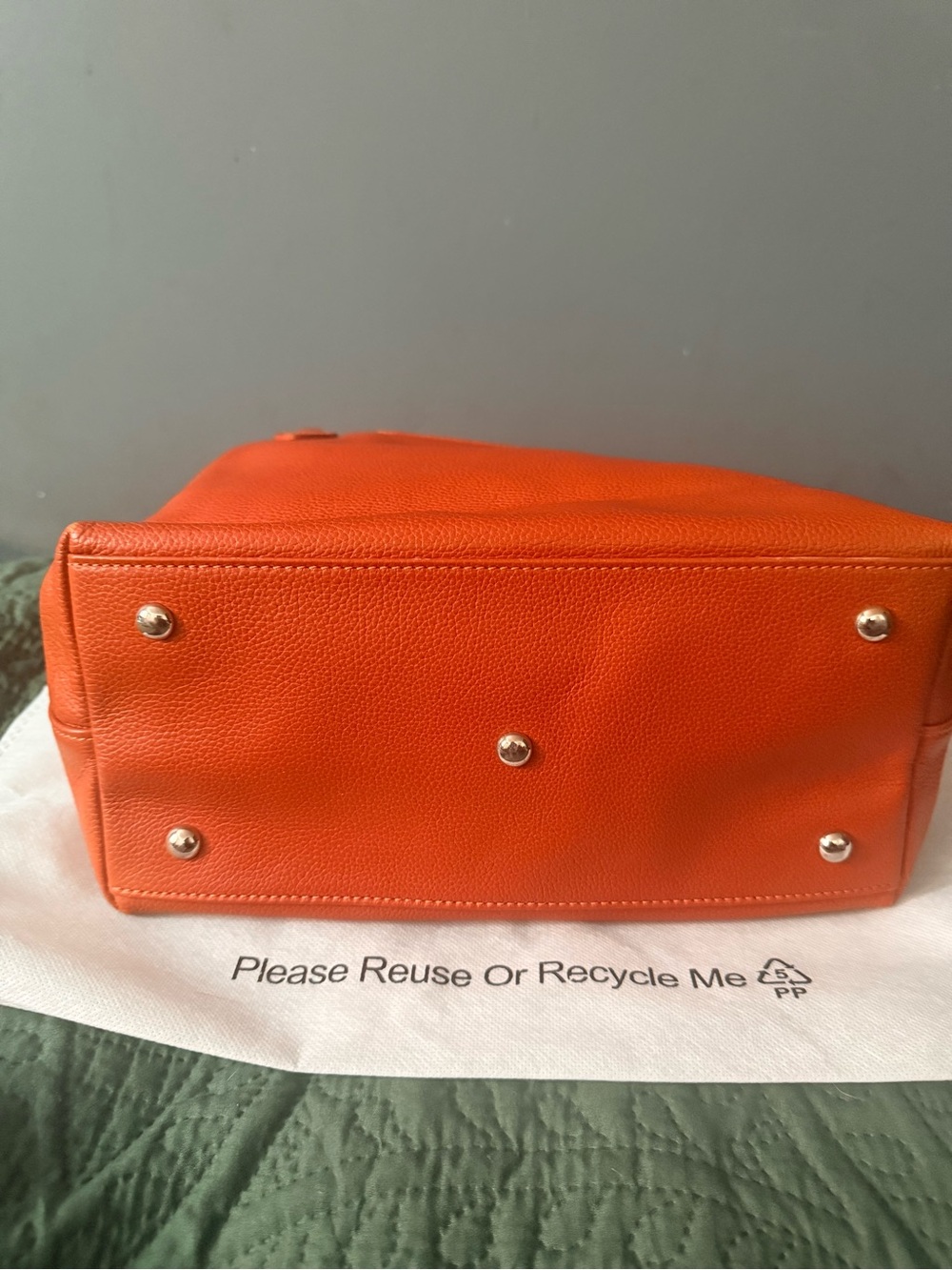 Longchamp Orange Leather Top-Handle Tote bag - Picture 6 of 9